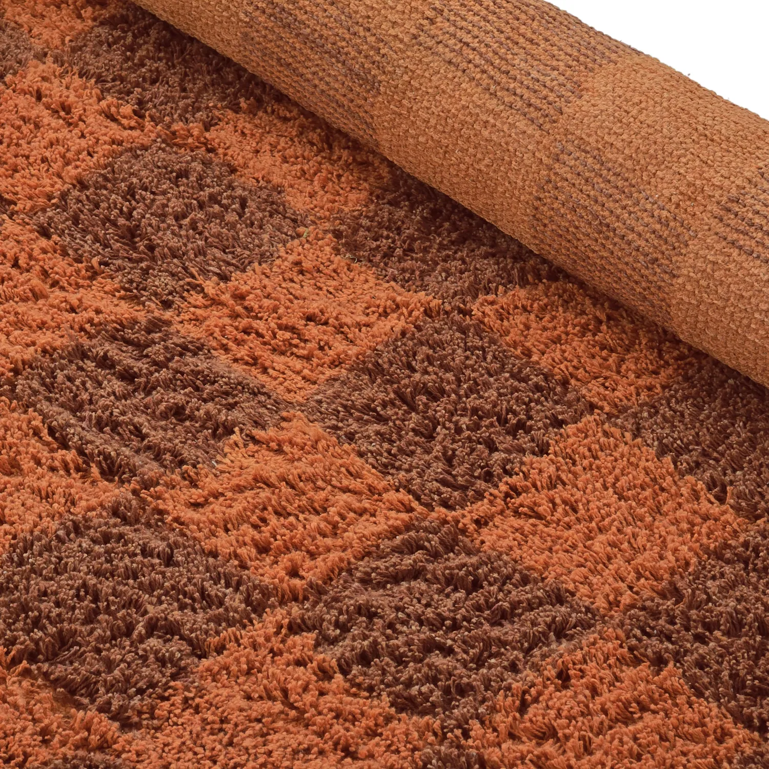 Tapete redondo - Elsey Natural Cotton Shaggy (oranžna/rdeča)