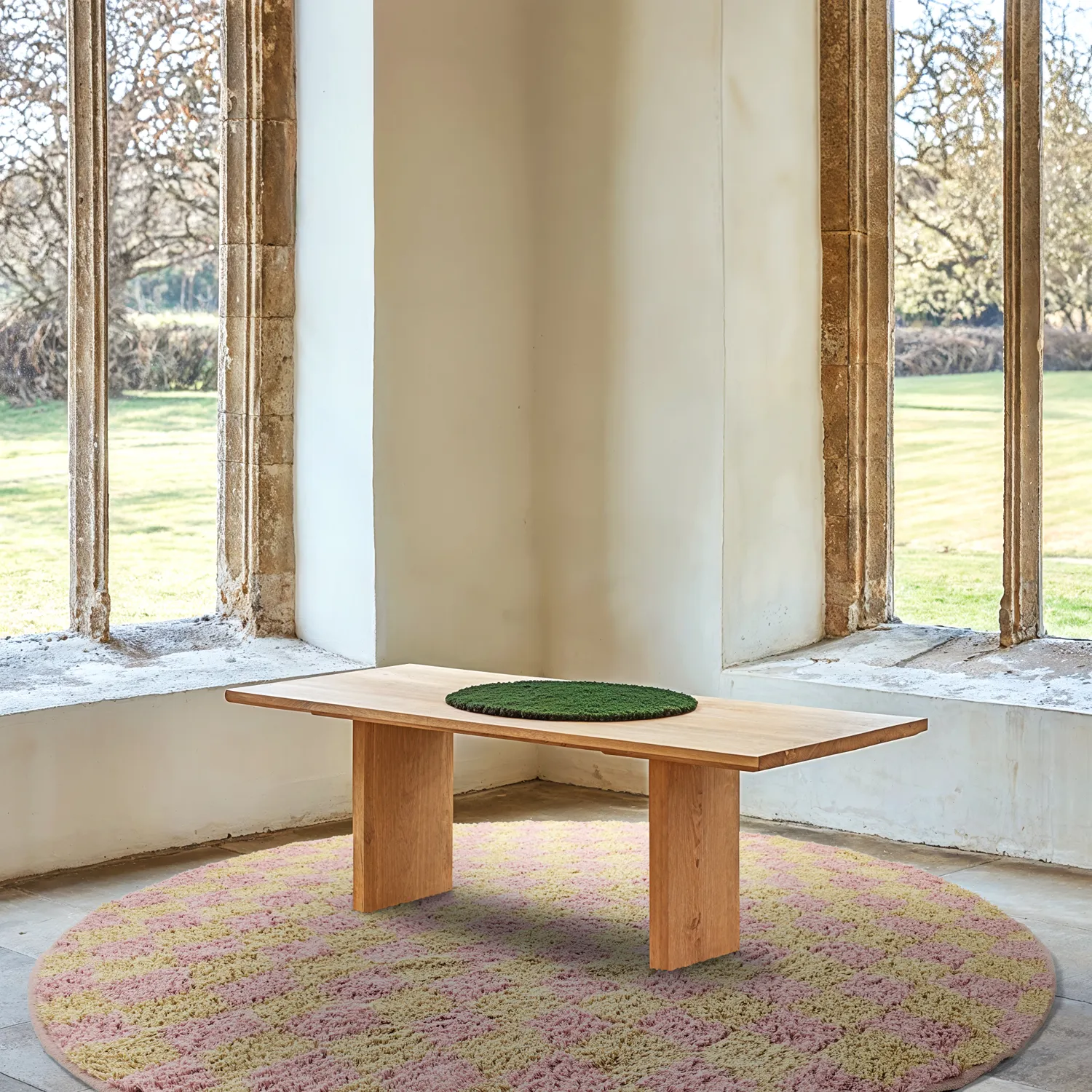 Tapete redondo - Elsey Natural Cotton Shaggy (roza/oranžna)