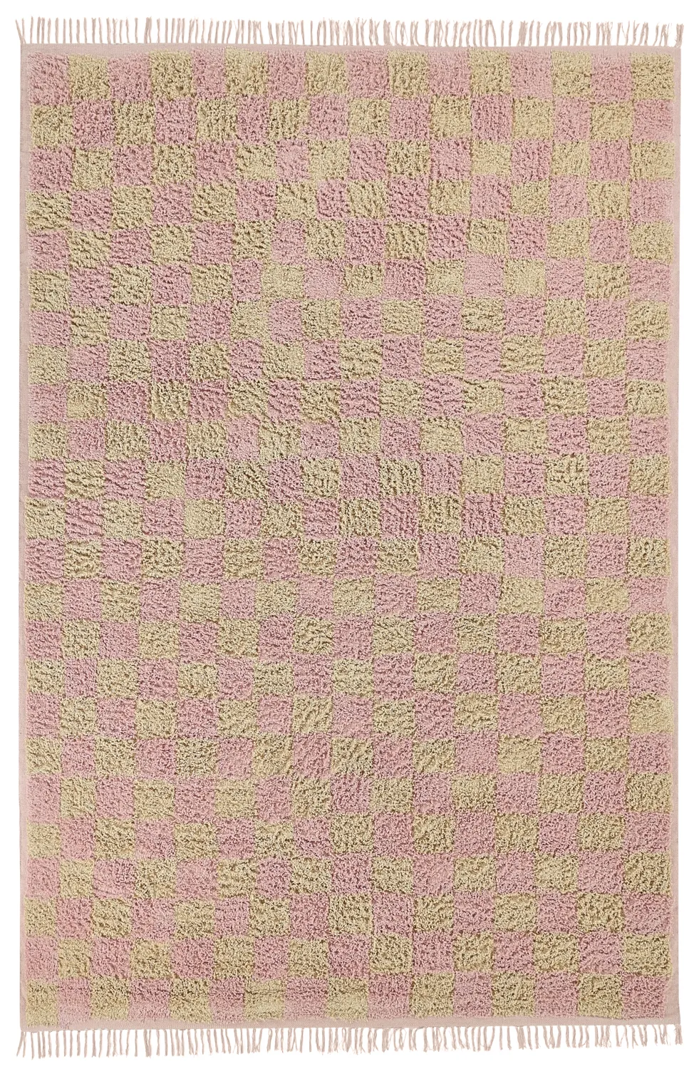 Tapetes felpudos - Elsey Natural Cotton Shaggy (roza/oranžna)