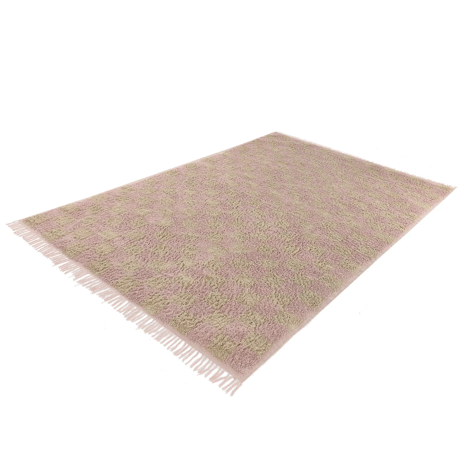 Tapetes felpudos - Elsey Natural Cotton Shaggy (roza/oranžna)