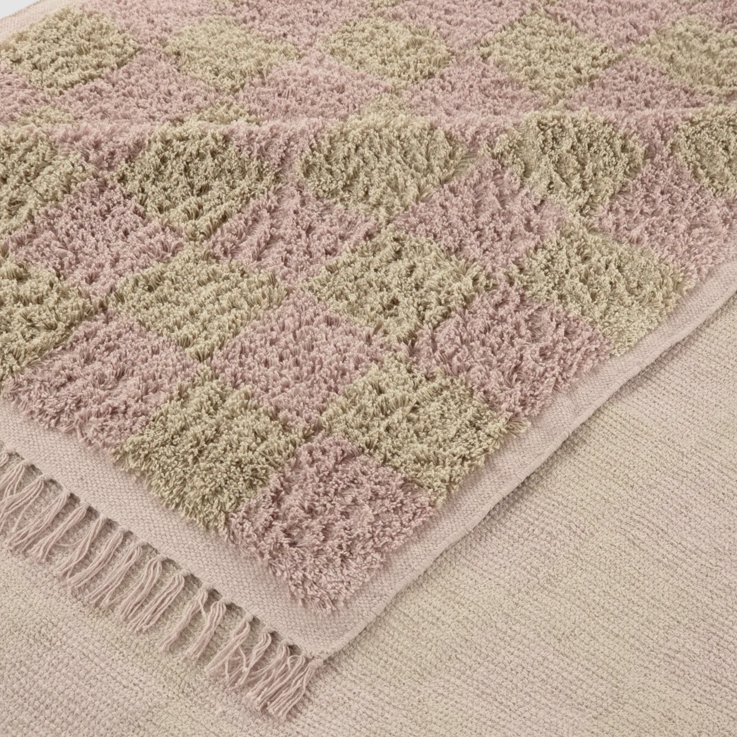 Tapetes felpudos - Elsey Natural Cotton Shaggy (roza/oranžna)
