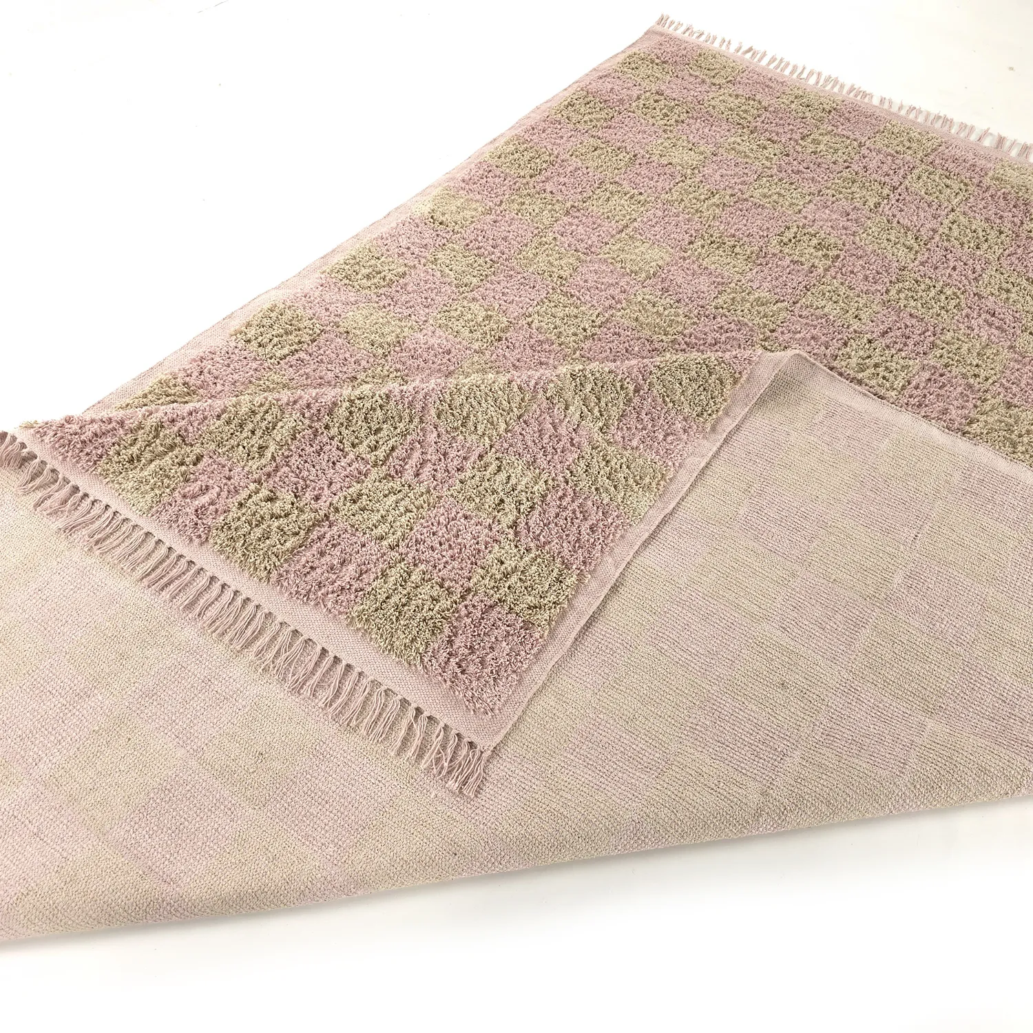 Tapetes felpudos - Elsey Natural Cotton Shaggy (roza/oranžna)