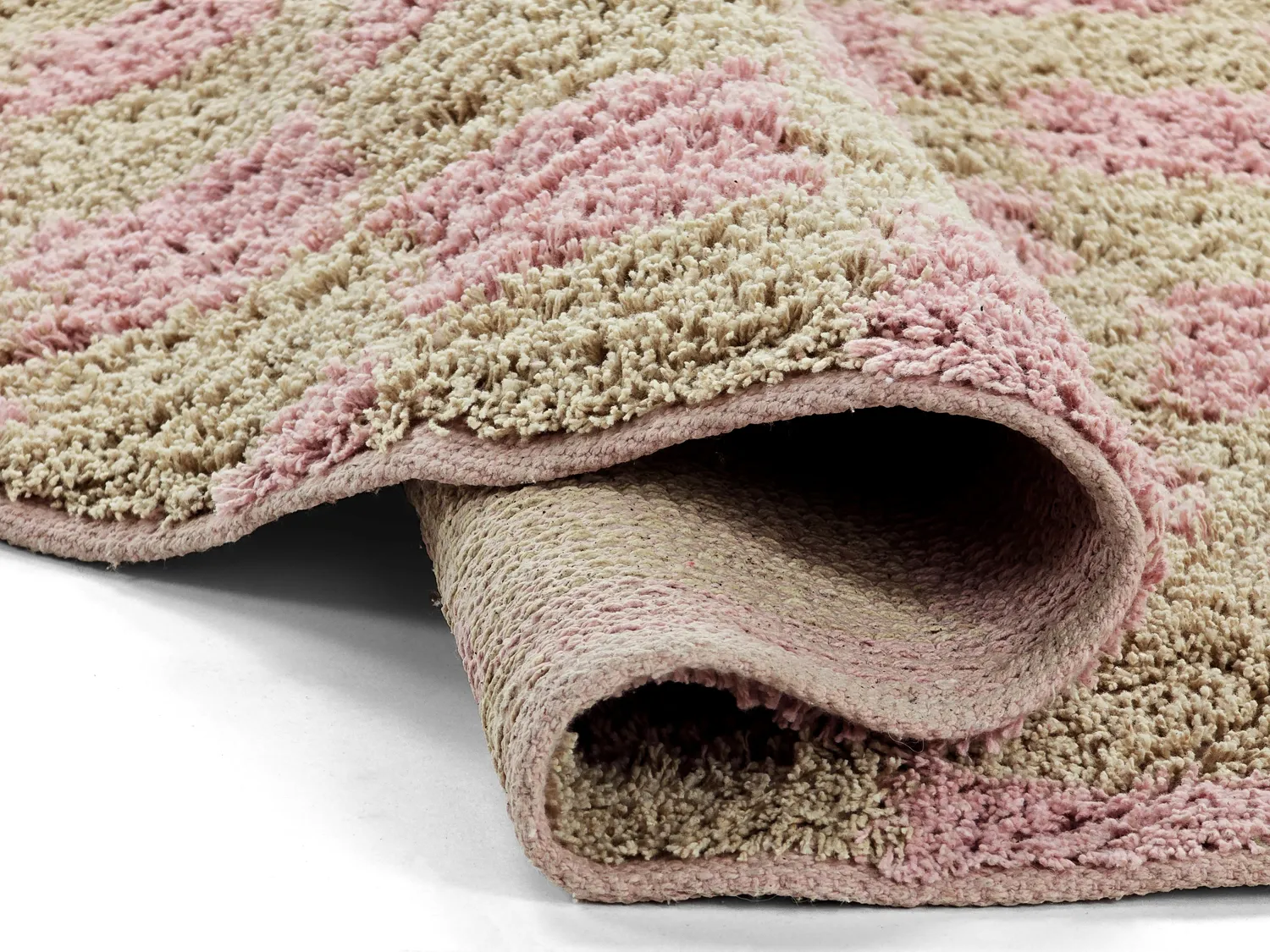 Tapete redondo - Elsey Natural Cotton Shaggy (roza/oranžna)