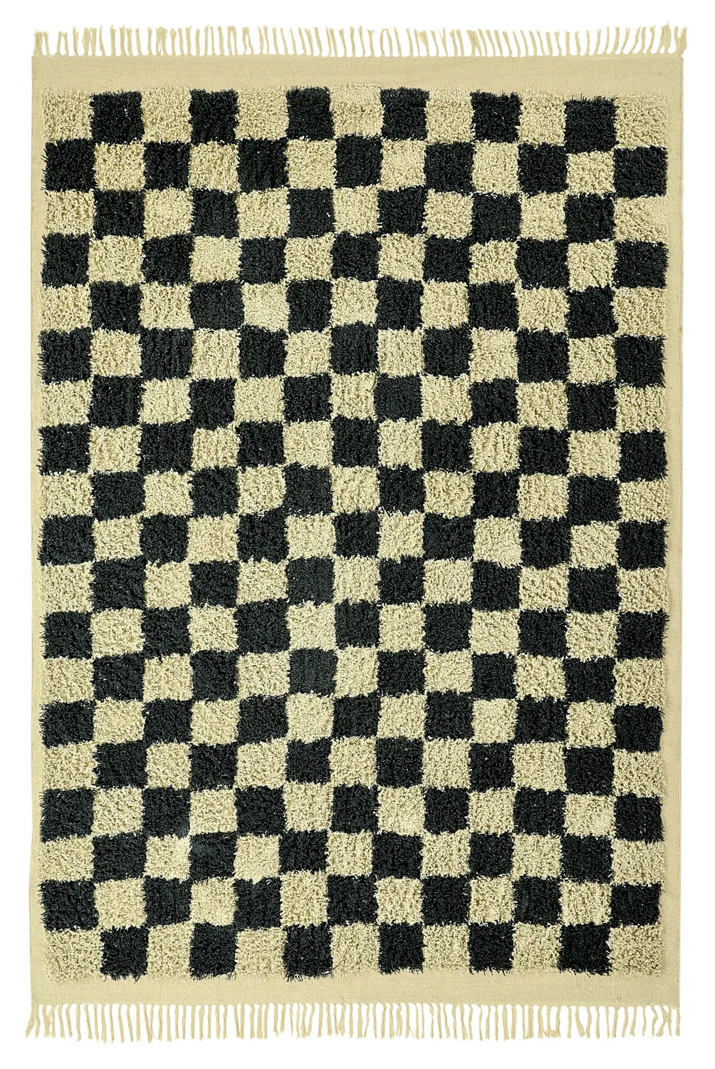 Tapetes felpudos - Elsey Natural Cotton Shaggy (črna/bež)