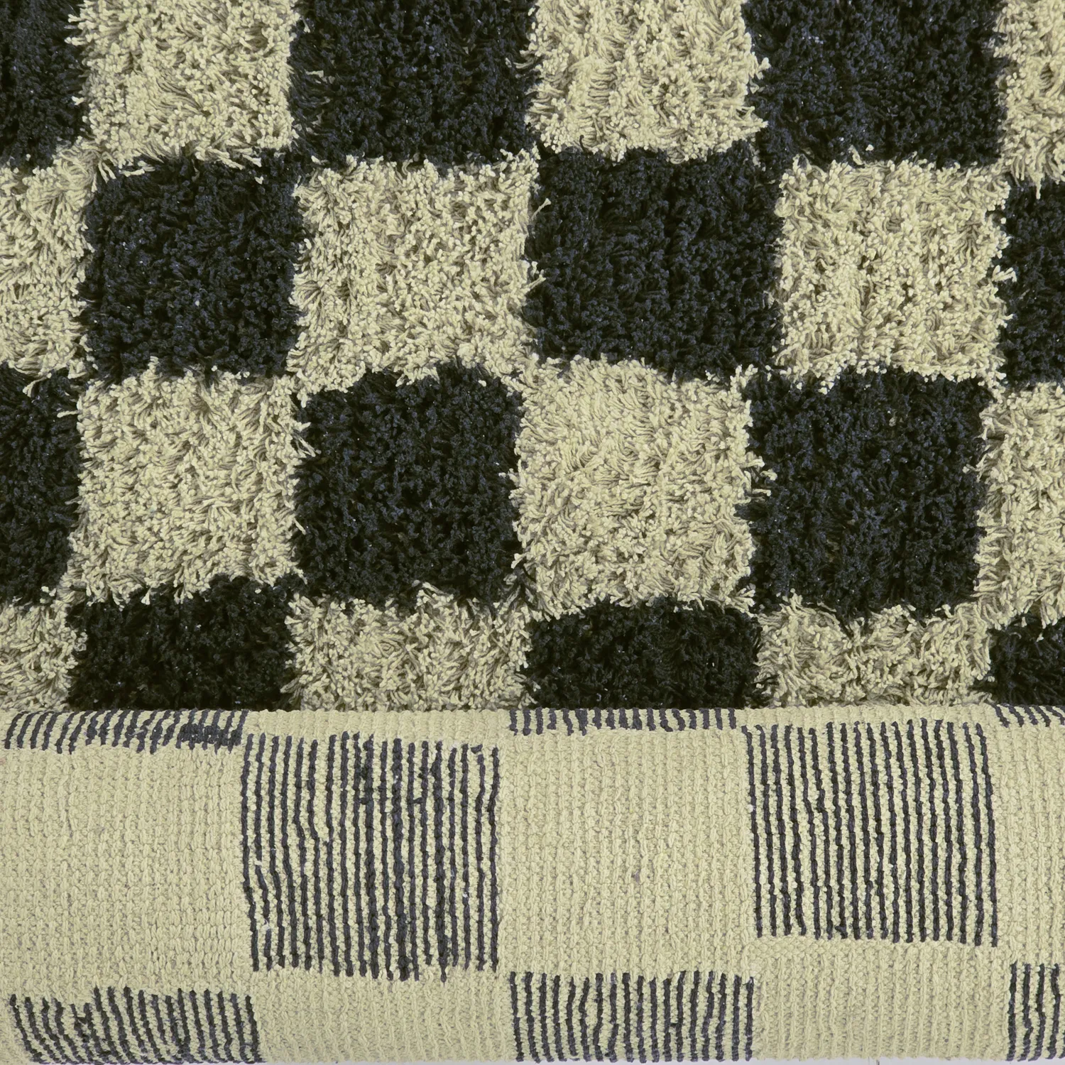 Tapetes felpudos - Elsey Natural Cotton Shaggy (črna/bež)