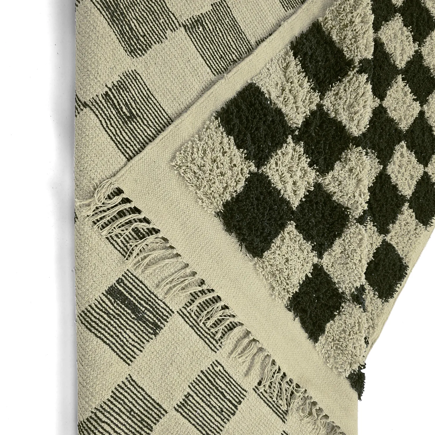 Tapetes felpudos - Elsey Natural Cotton Shaggy (črna/bež)