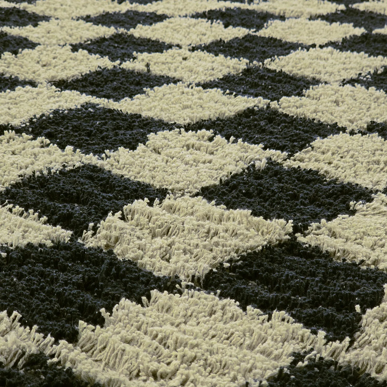 Tapete redondo - Elsey Natural Cotton Shaggy (črna/bež)