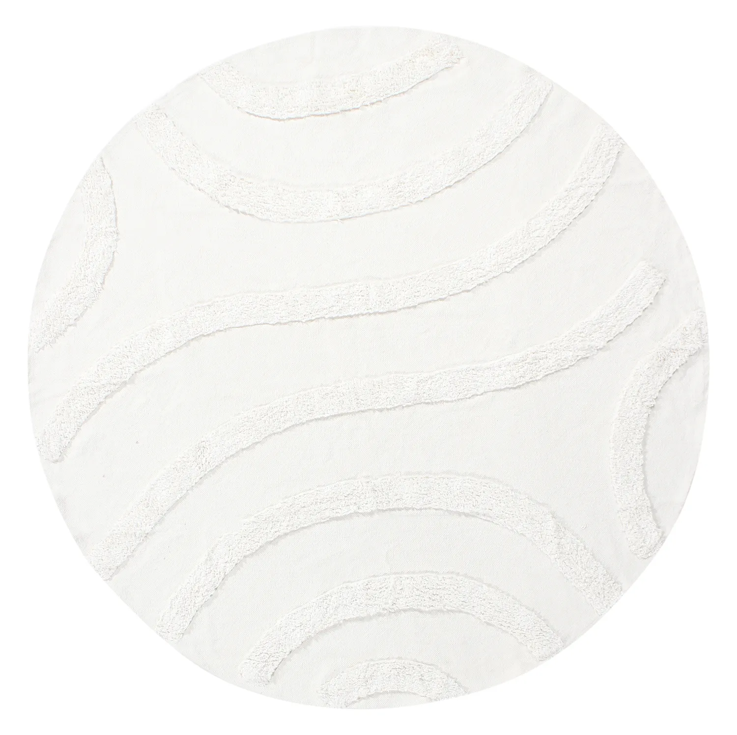 Tapete redondo - Emilia Natural Cotton Shaggy (offwhite)