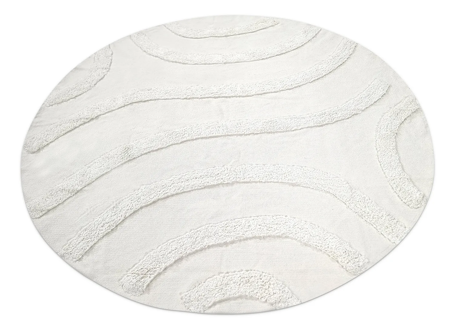 Tapete redondo - Emilia Natural Cotton Shaggy (offwhite)