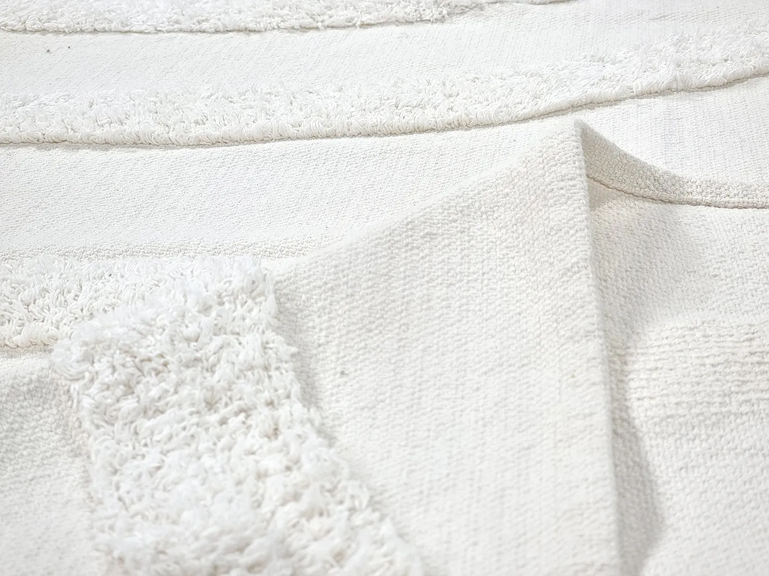 Tapete redondo - Emilia Natural Cotton Shaggy (offwhite)
