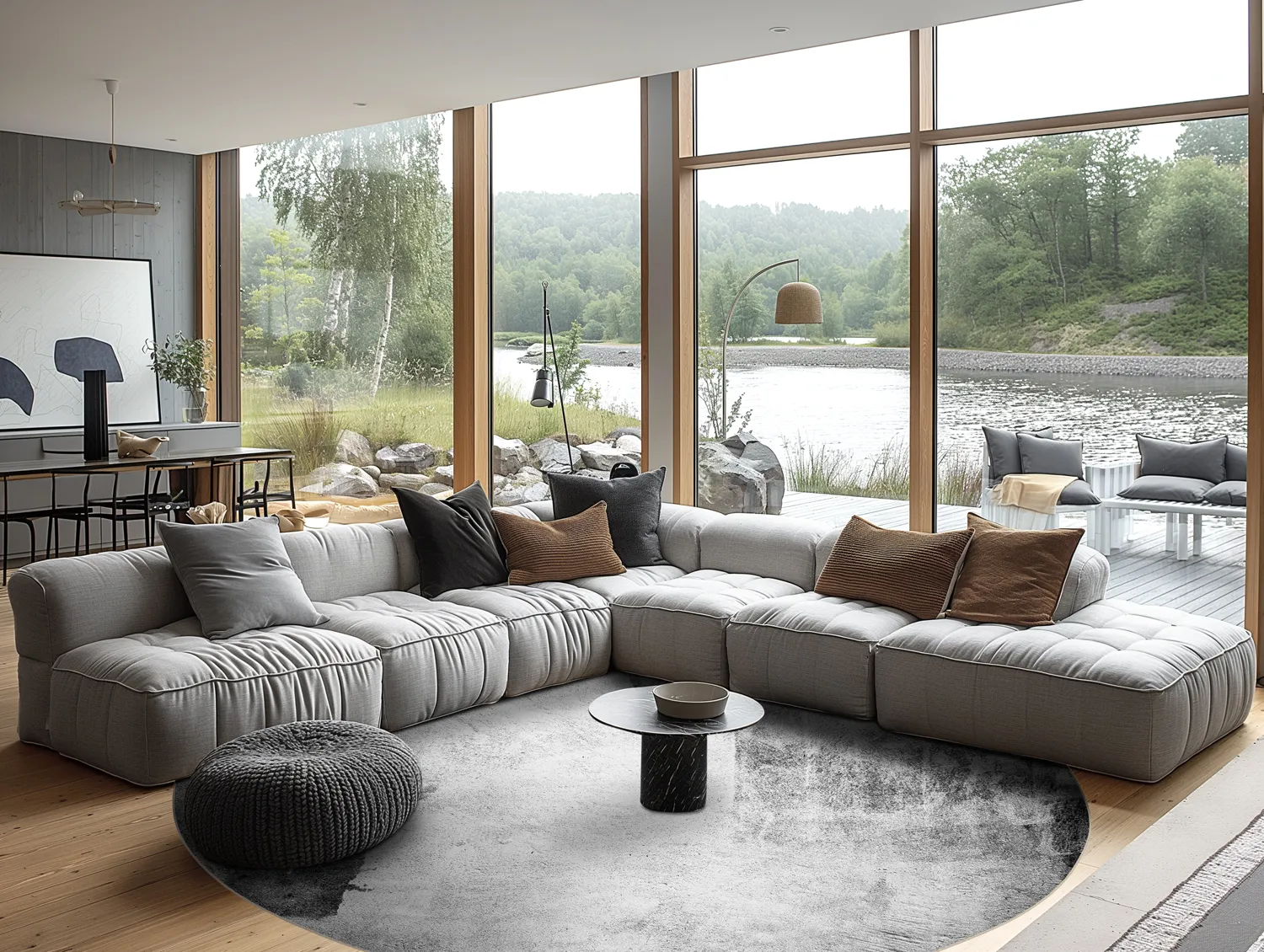 Tapete redondo - Esperia (cinza)