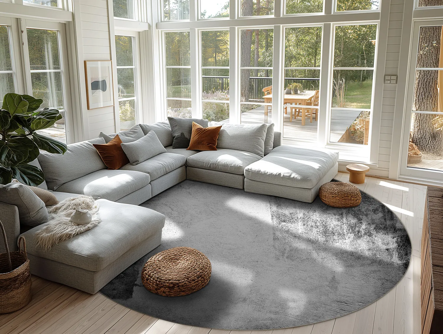 Tapete redondo - Esperia (cinza)