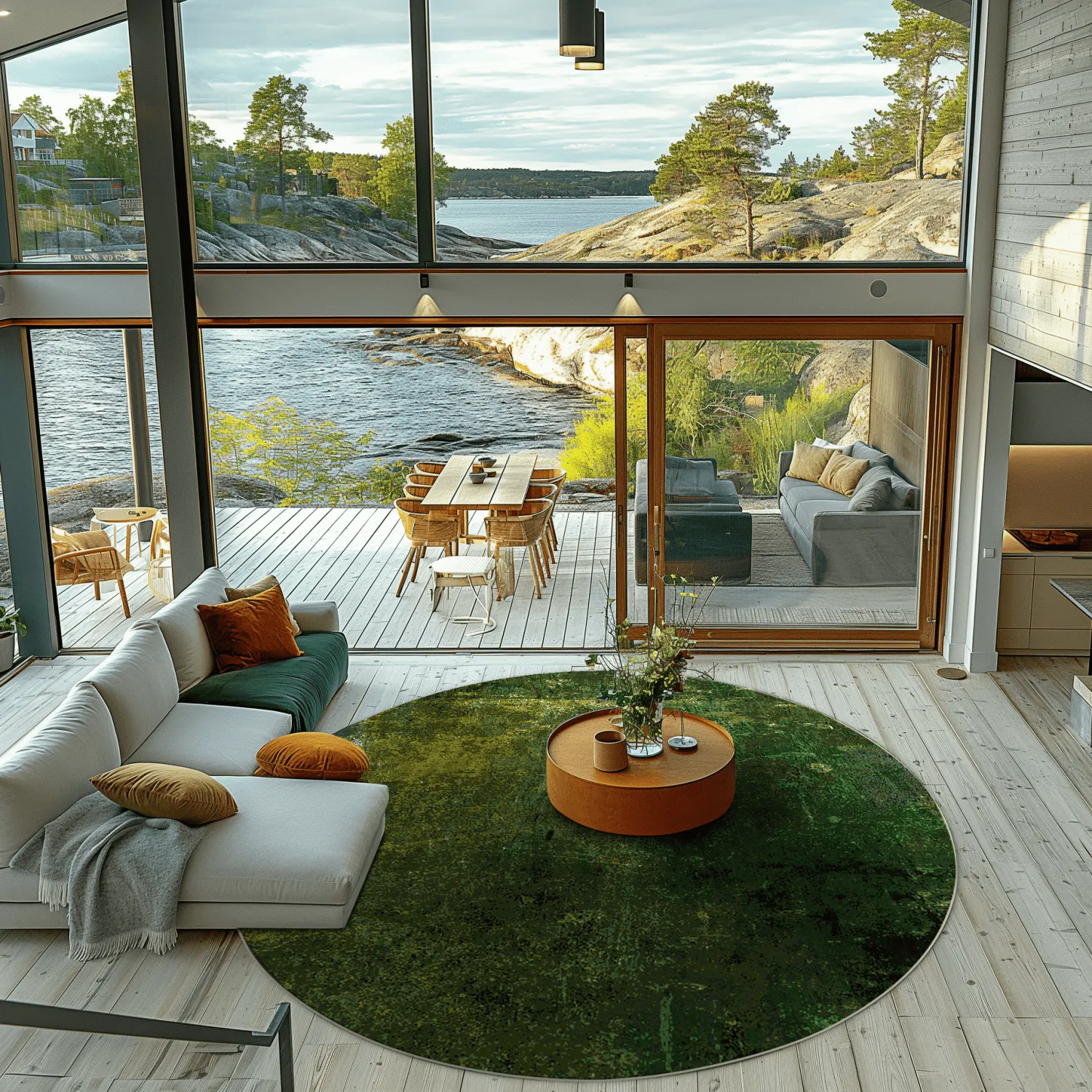 Tapete redondo - Estrada (verde)