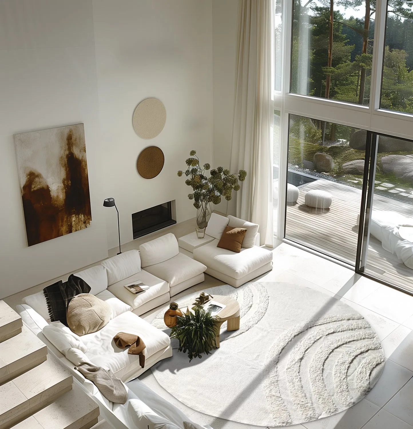 Tapete redondo - Everly Natural Cotton Shaggy (offwhite)