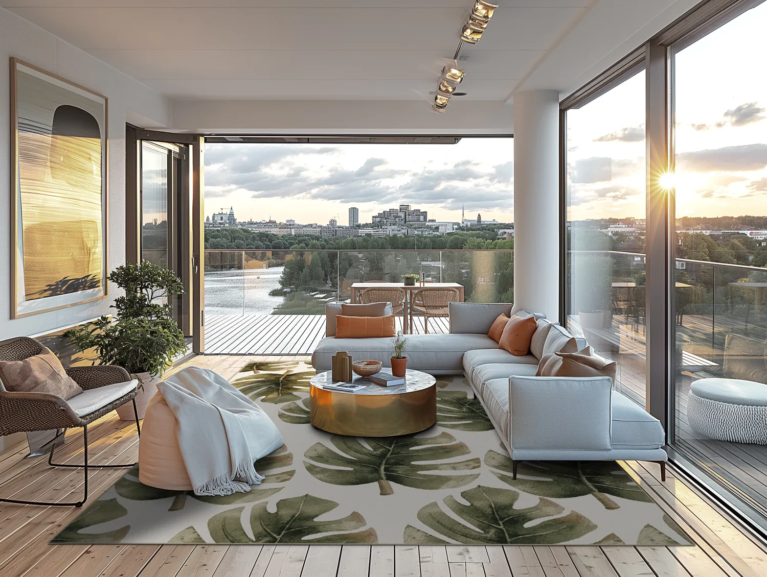 Tapete Wilton - Falling Leaves (verde)