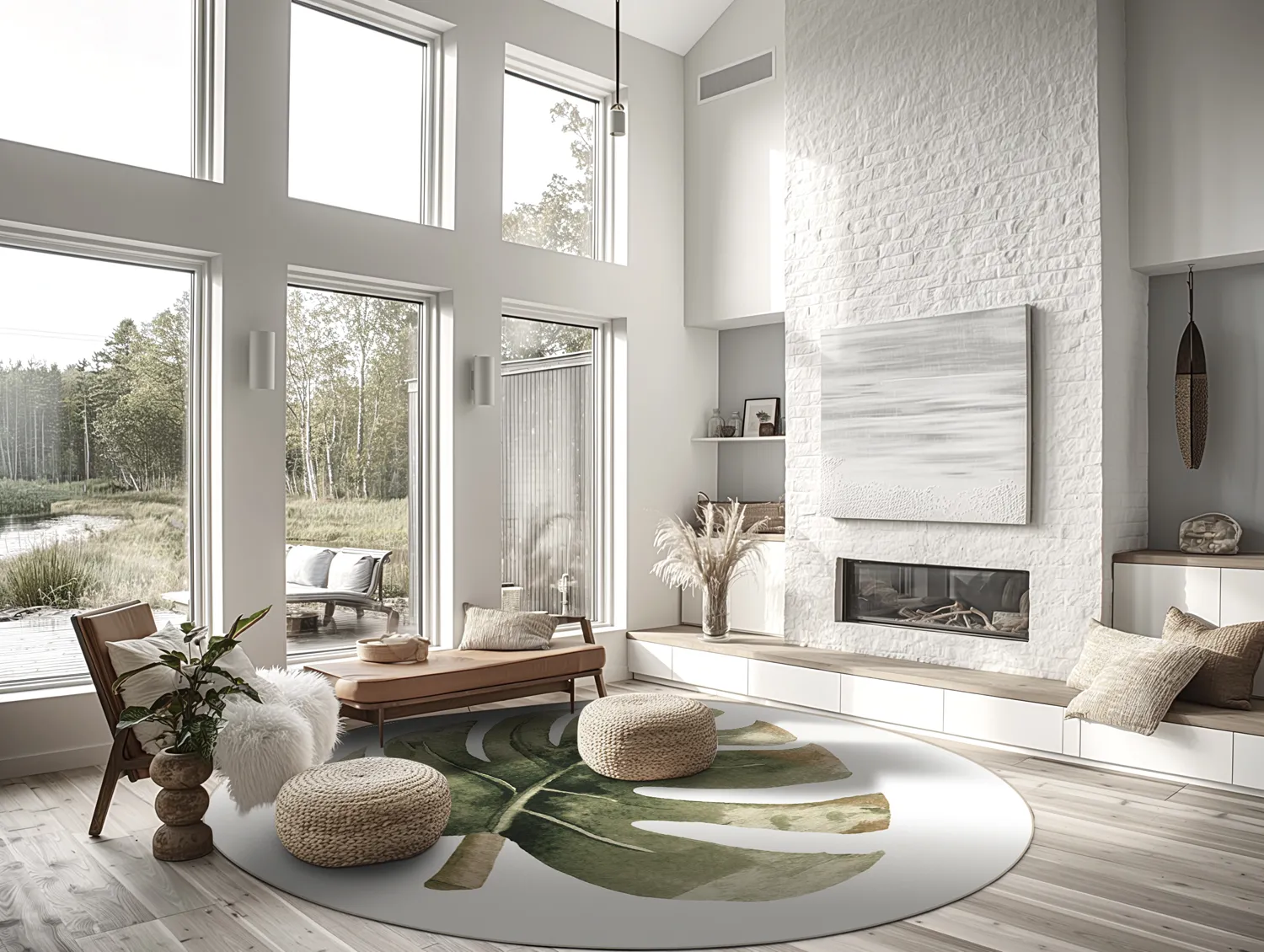 Tapete redondo - Falling Leaves (verde)