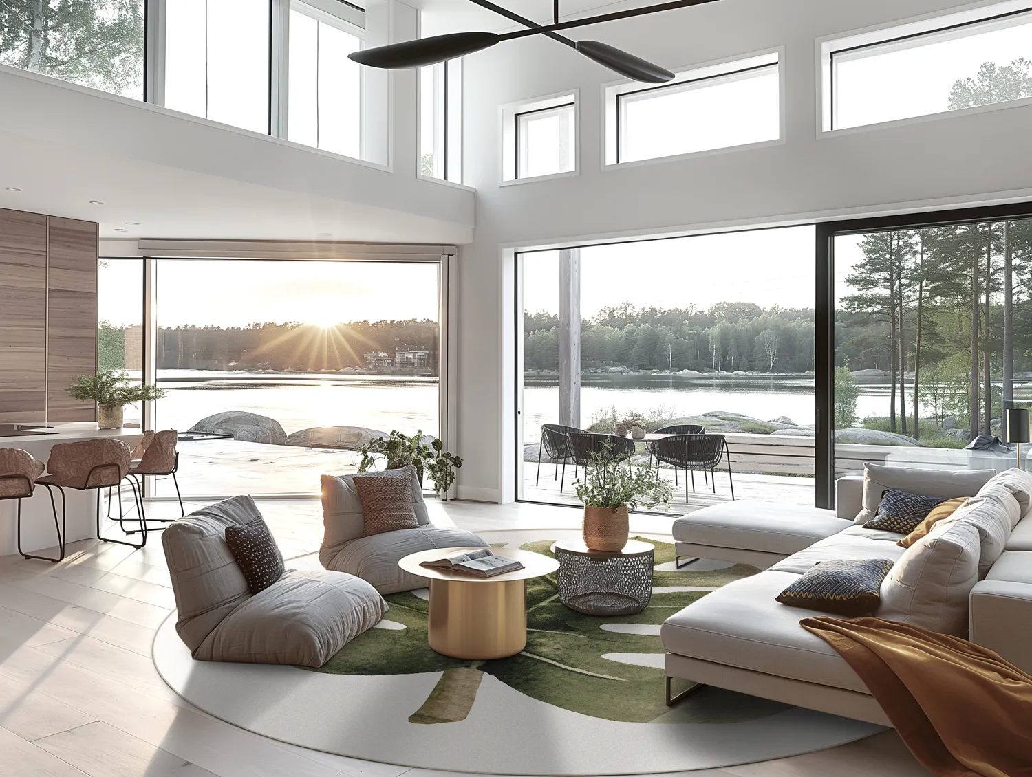 Tapete redondo - Falling Leaves (verde)