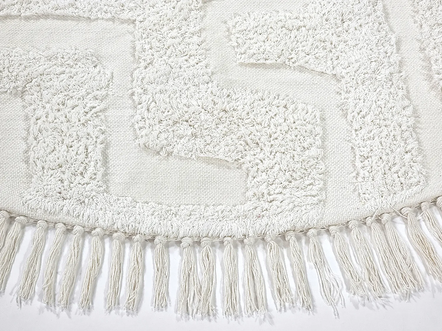 Tapete redondo - Fallon Natural Cotton Shaggy (offwhite)