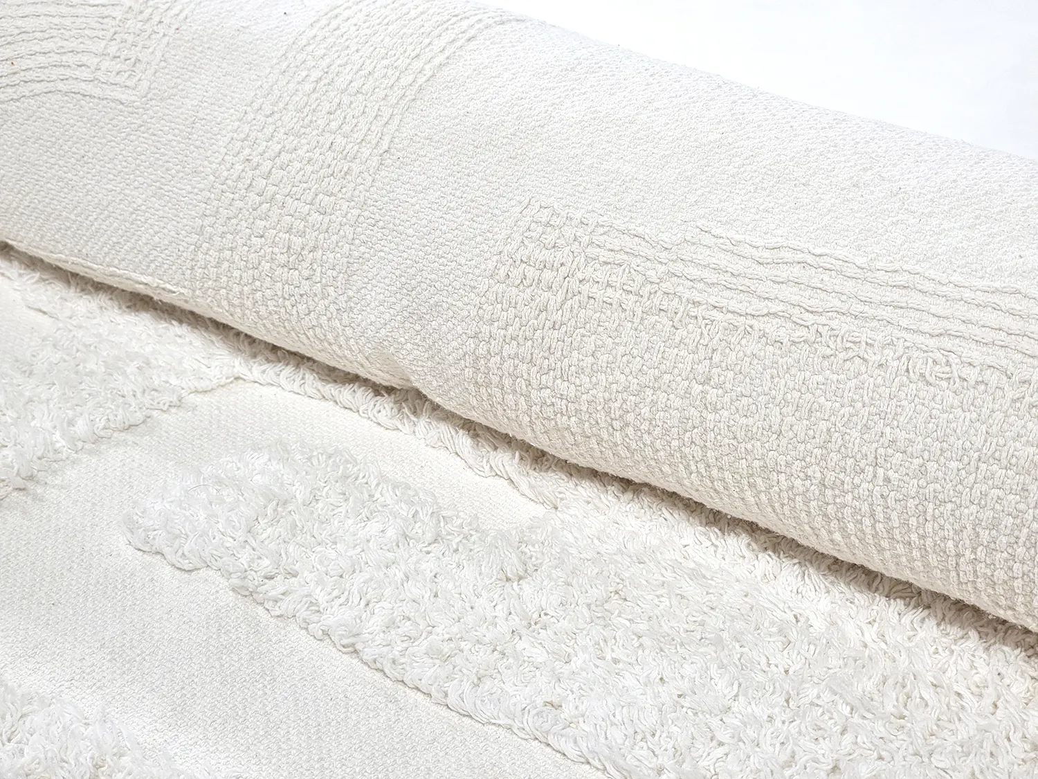 Tapete redondo - Fallon Natural Cotton Shaggy (offwhite)