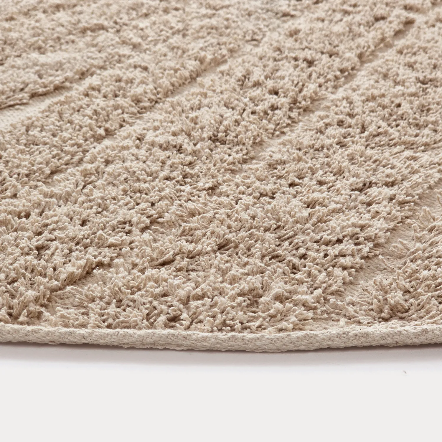 Tapete redondo - Farley Natural Cotton Shaggy (bež)