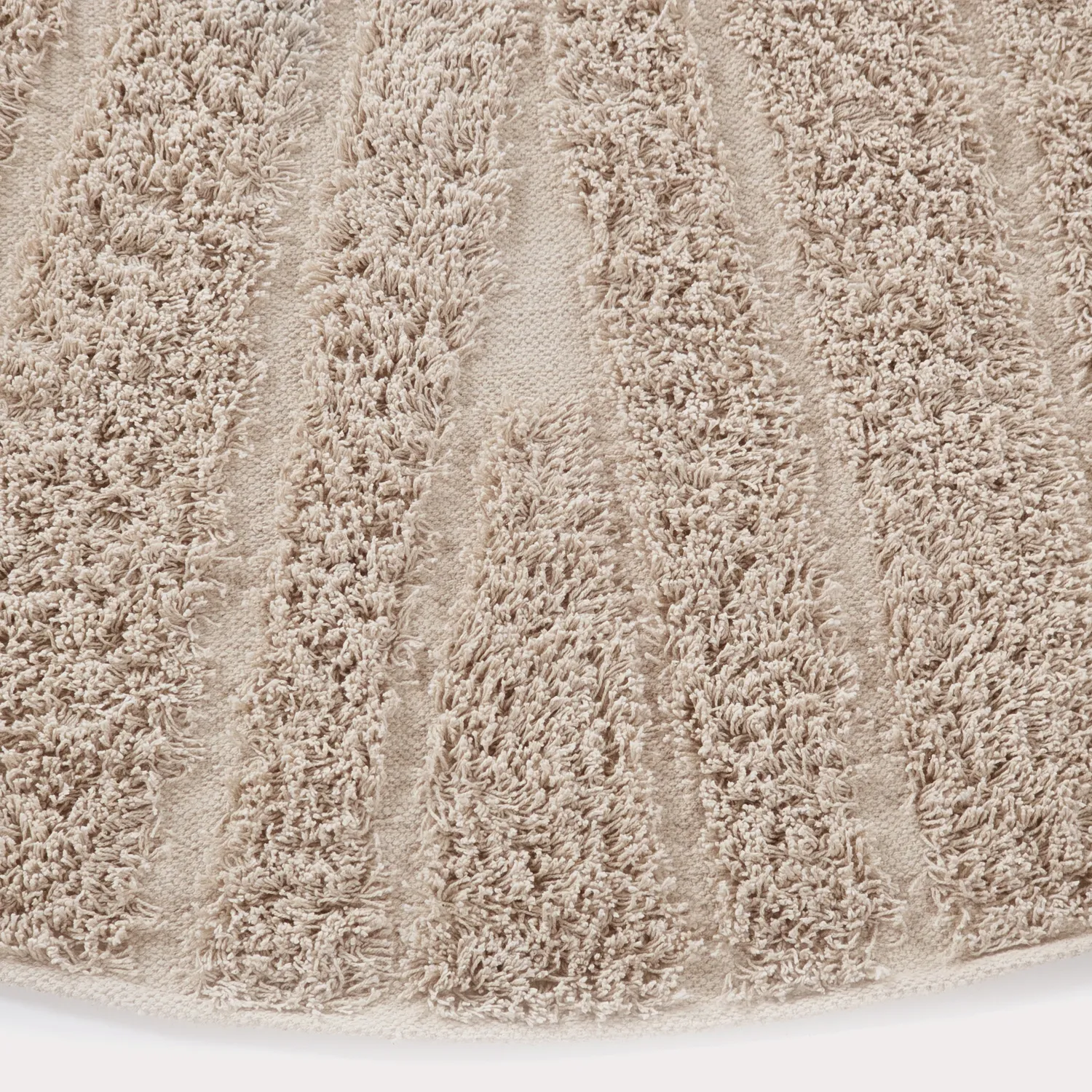 Tapete redondo - Farley Natural Cotton Shaggy (bež)