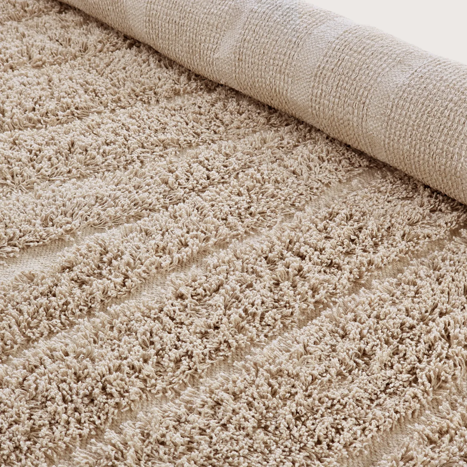 Tapete redondo - Farley Natural Cotton Shaggy (bež)