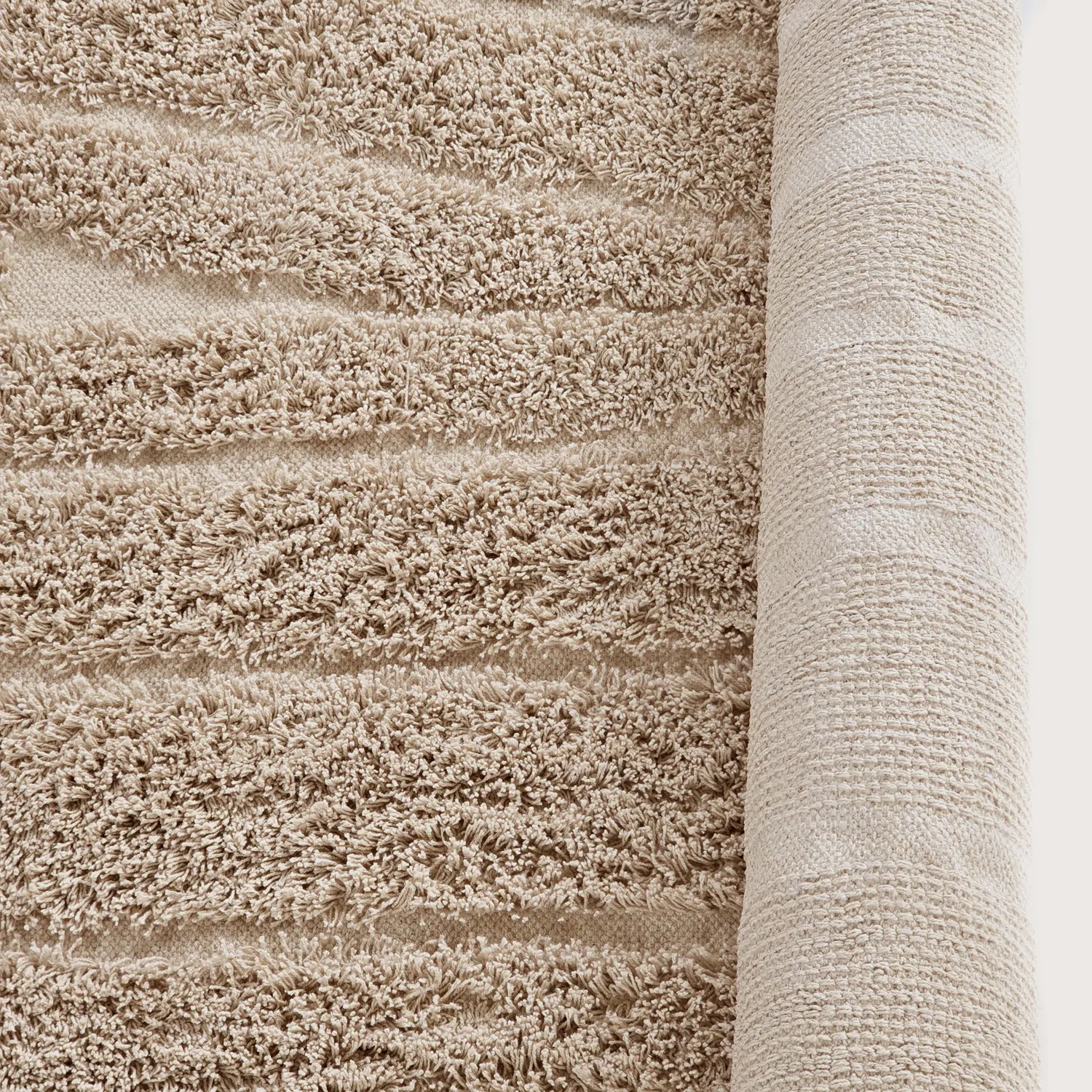 Tapete redondo - Farley Natural Cotton Shaggy (bež)