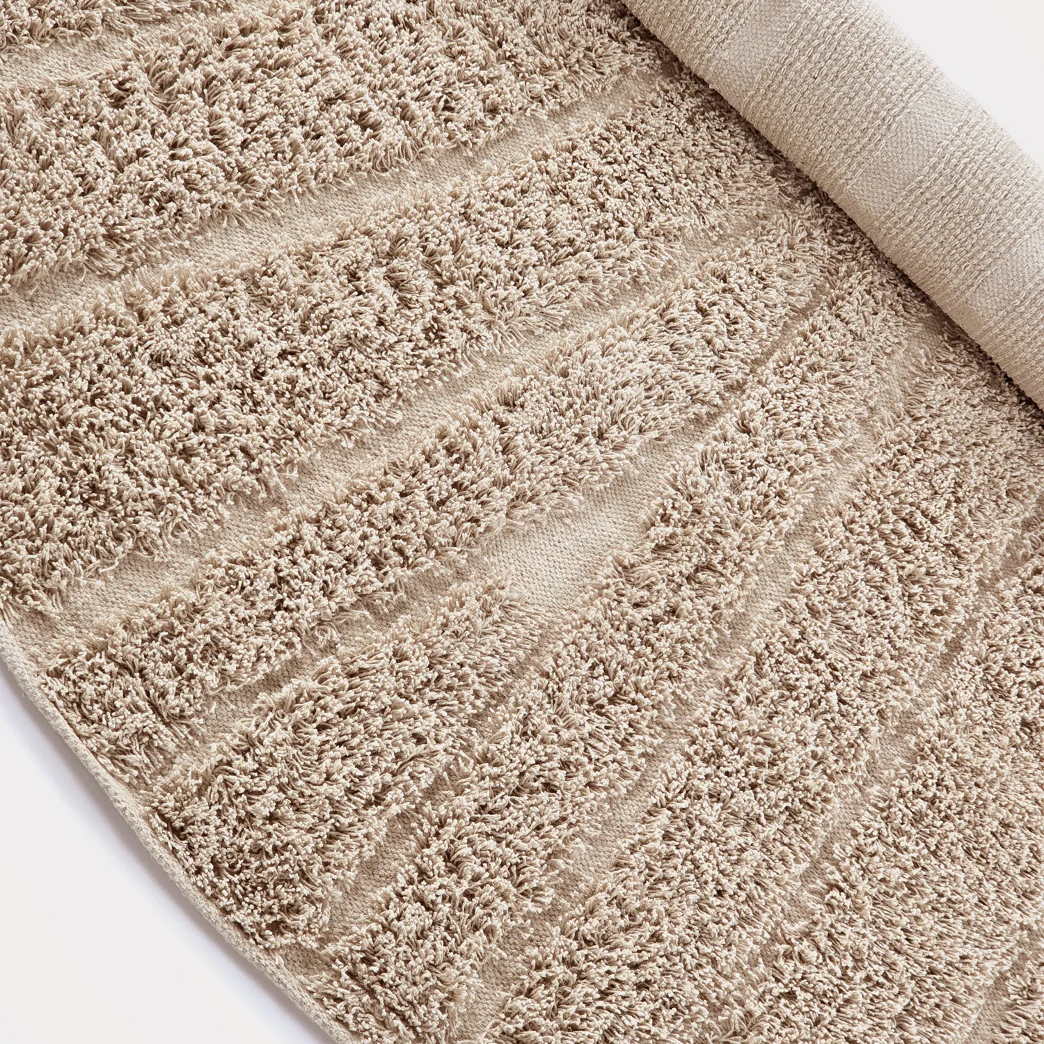 Tapete redondo - Farley Natural Cotton Shaggy (bež)