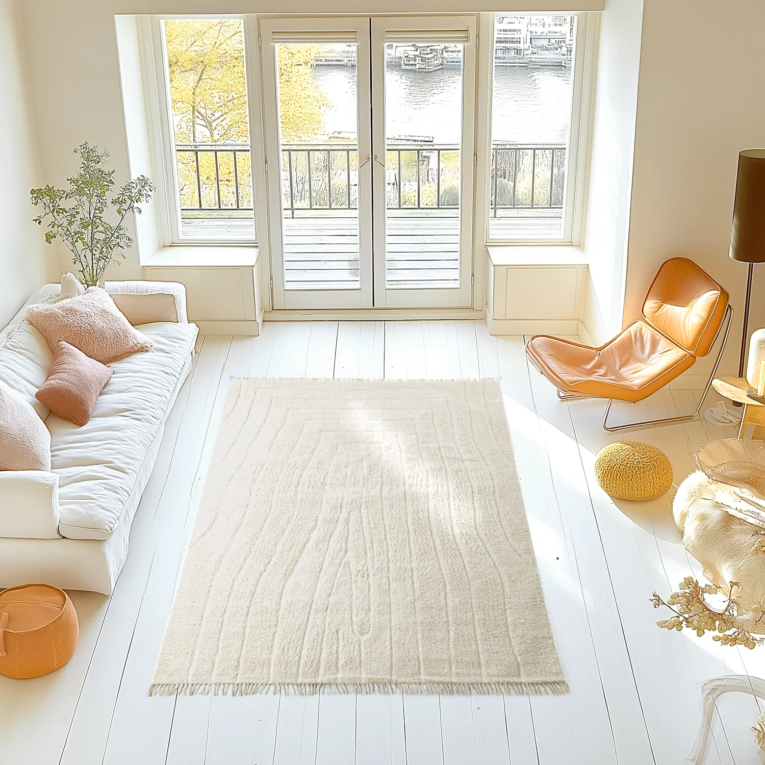 Tapetes felpudos - Farley Natural Cotton Shaggy (umazano bela)