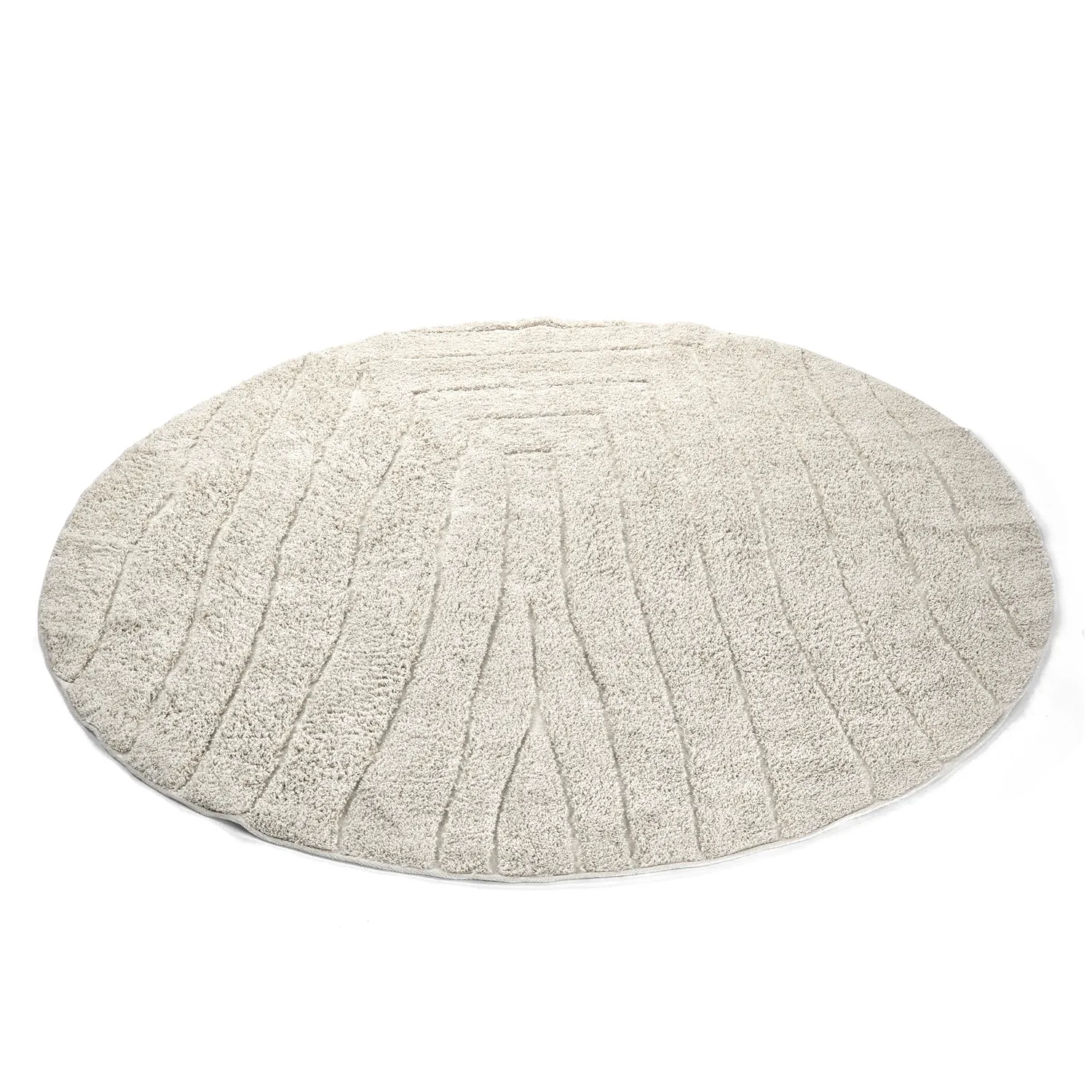 Tapete redondo - Farley Natural Cotton Shaggy (umazano bela)