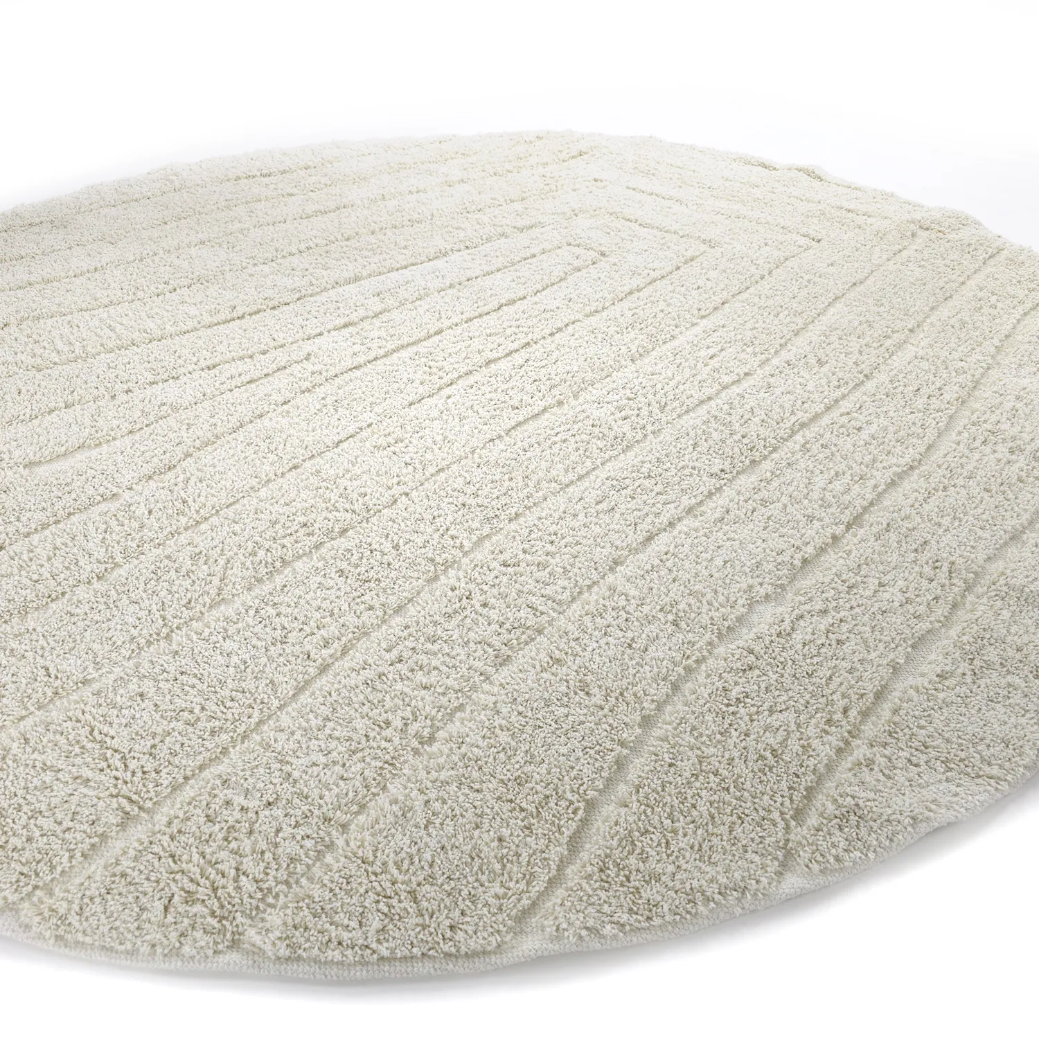 Tapete redondo - Farley Natural Cotton Shaggy (umazano bela)