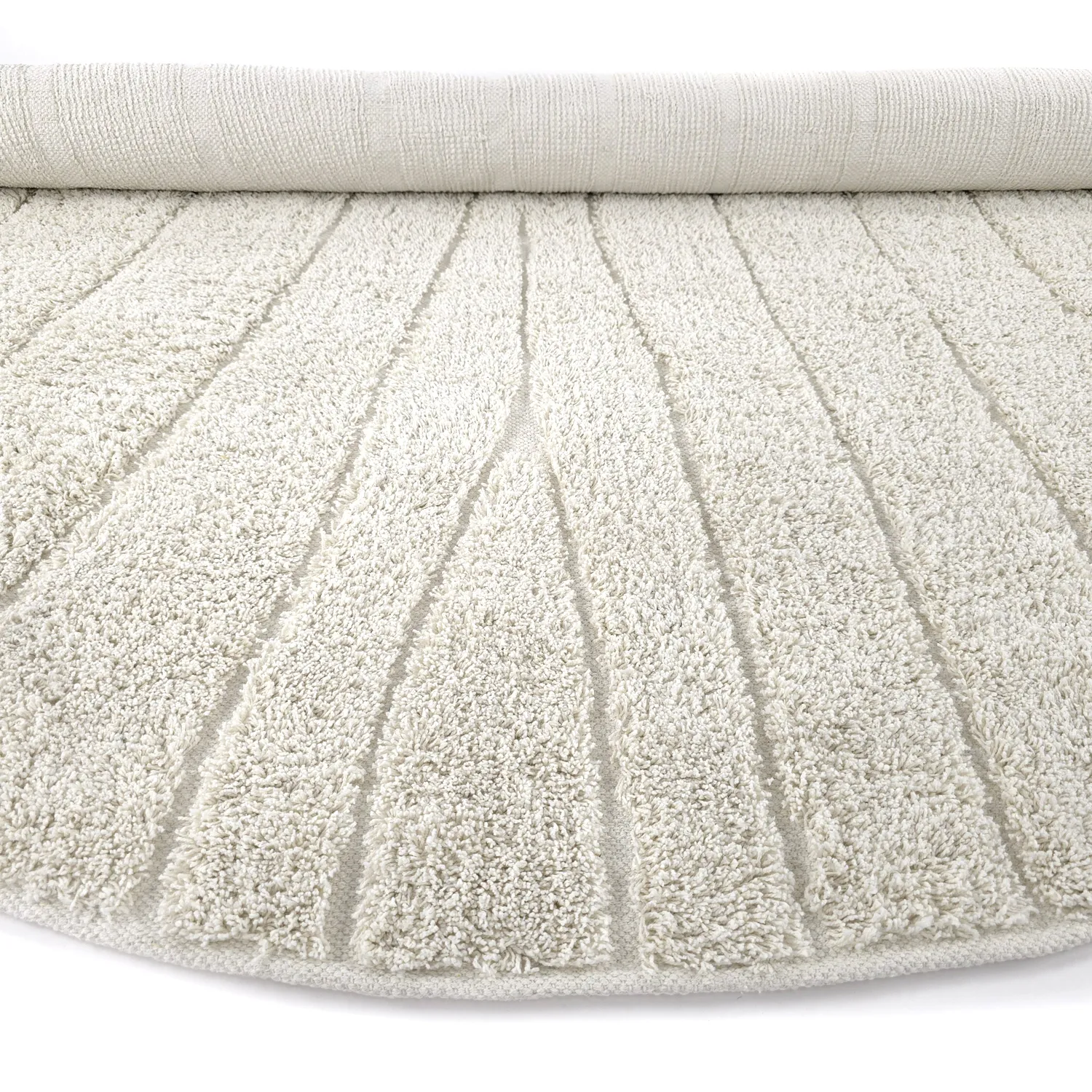Tapete redondo - Farley Natural Cotton Shaggy (umazano bela)