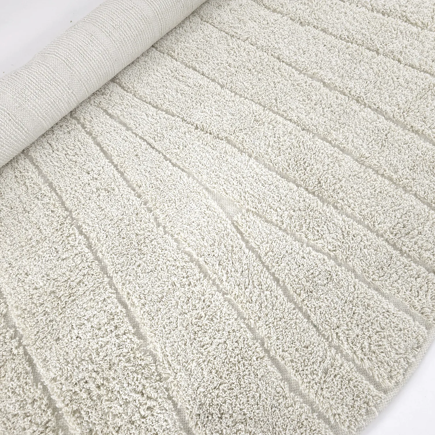 Tapete redondo - Farley Natural Cotton Shaggy (umazano bela)