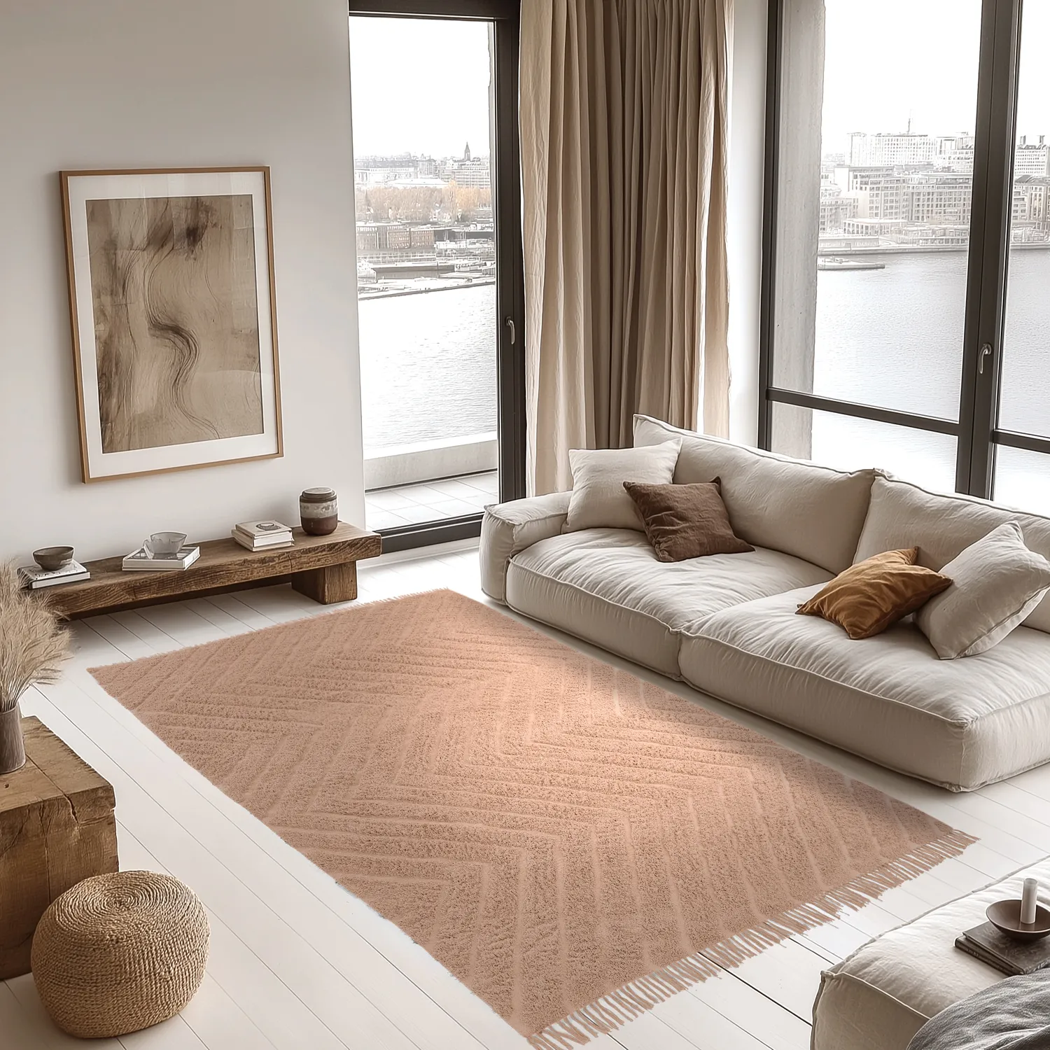 Tapetes felpudos - Farley Natural Cotton Shaggy (roza)