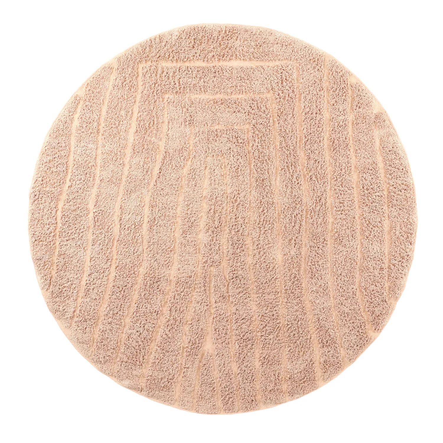 Tapete redondo - Farley Natural Cotton Shaggy (roza)