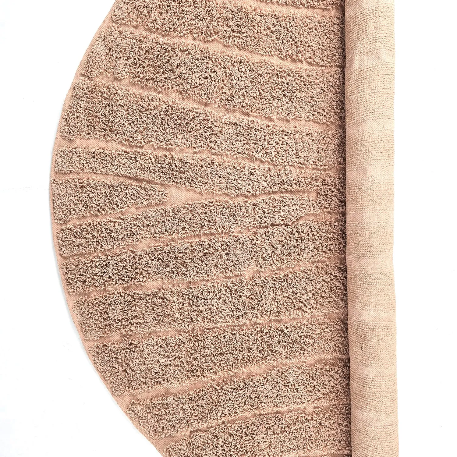 Tapete redondo - Farley Natural Cotton Shaggy (roza)