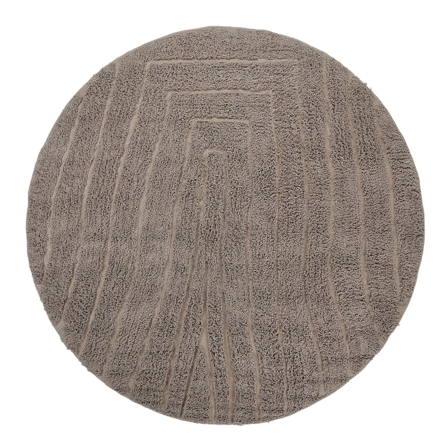 Tapete redondo - Farley Natural Cotton Shaggy (taupe)