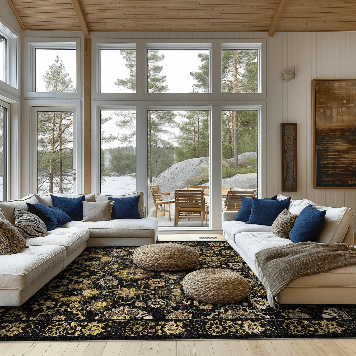 Tapete Wilton - Fernana (preto/dourado)