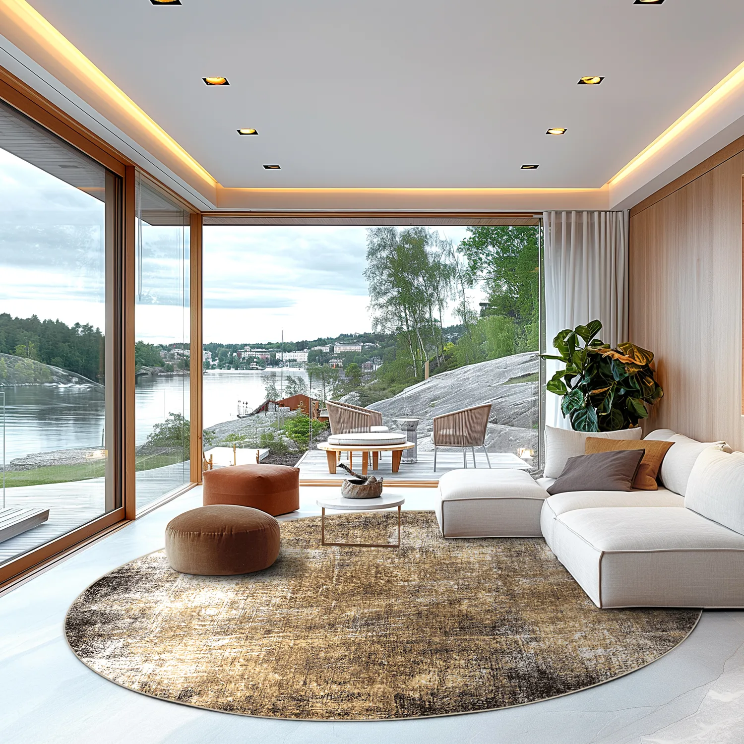 Tapete redondo - Florent (marrom)