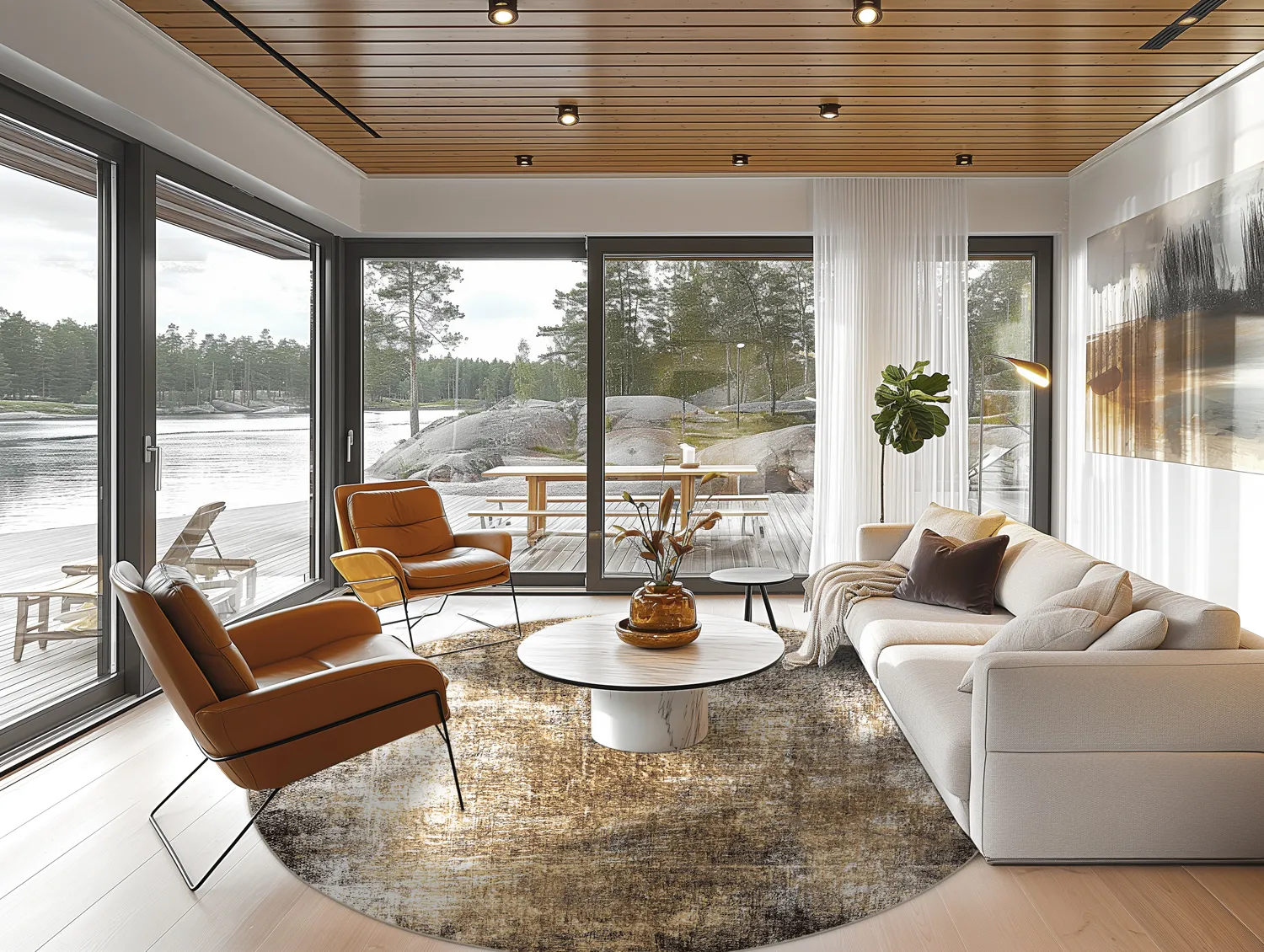 Tapete redondo - Florent (marrom)