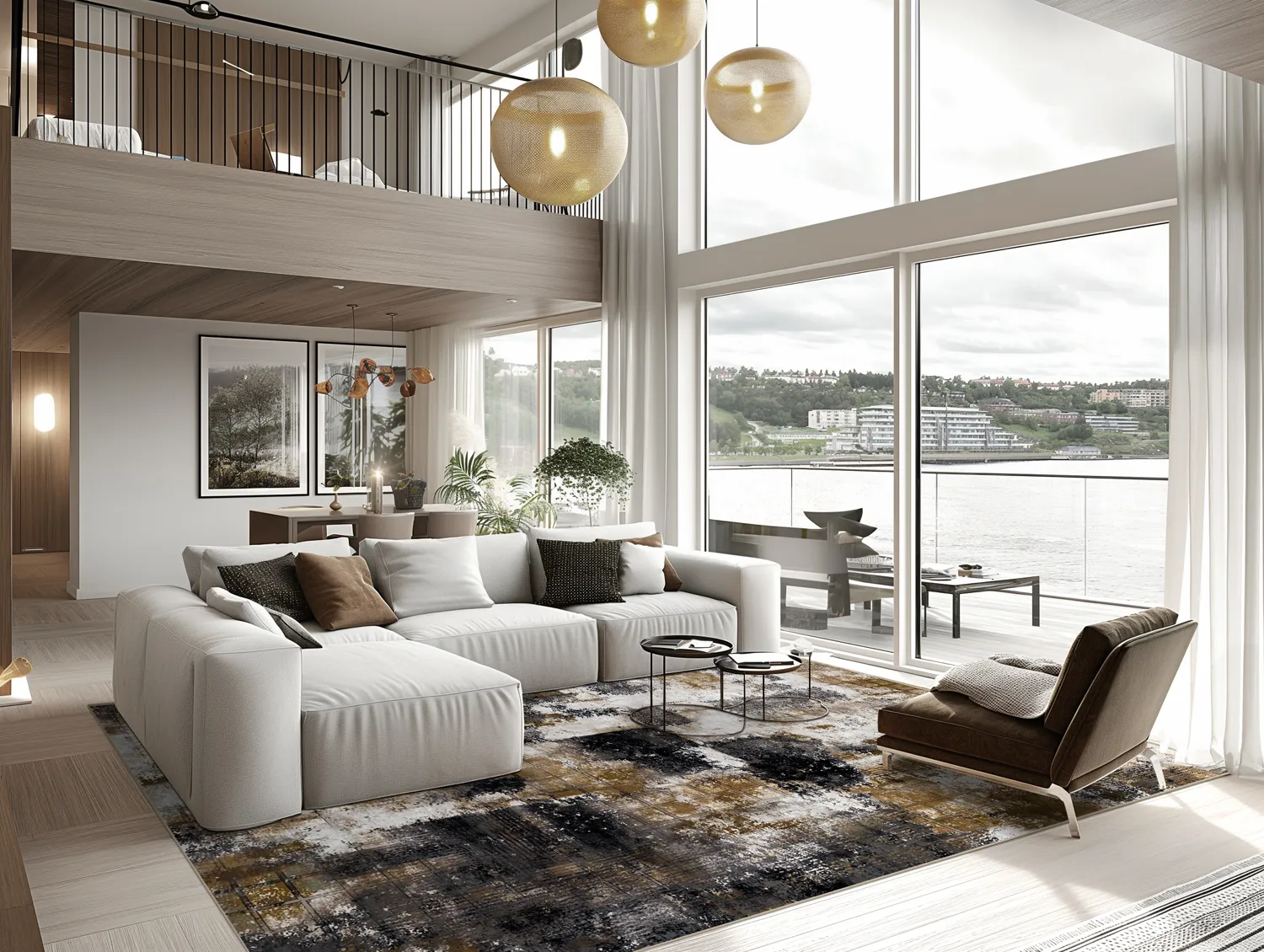 Tapete Wilton - Flores (preto/marrom/branco)