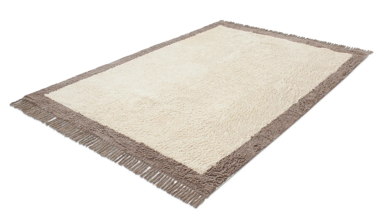 Tapetes felpudos - Galliano Natural Cotton Shaggy (offwhite/marrom)