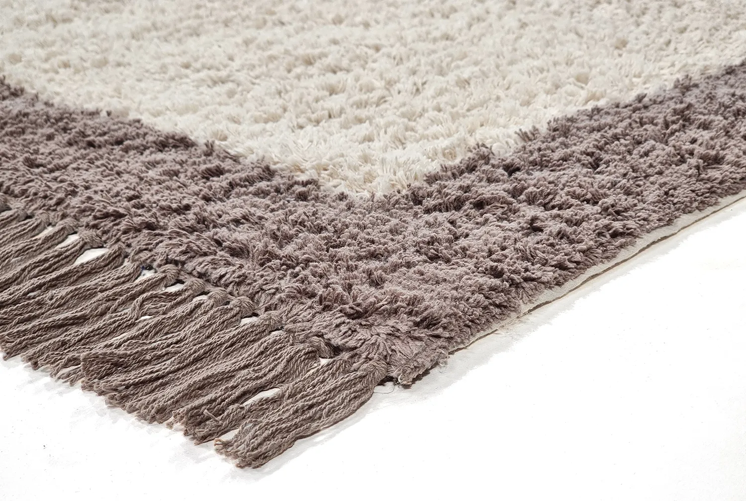 Tapetes felpudos - Galliano Natural Cotton Shaggy (offwhite/marrom)