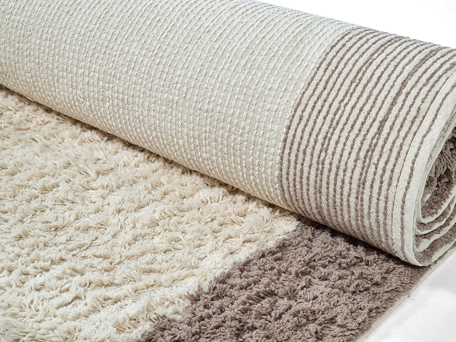 Tapetes felpudos - Galliano Natural Cotton Shaggy (offwhite/marrom)