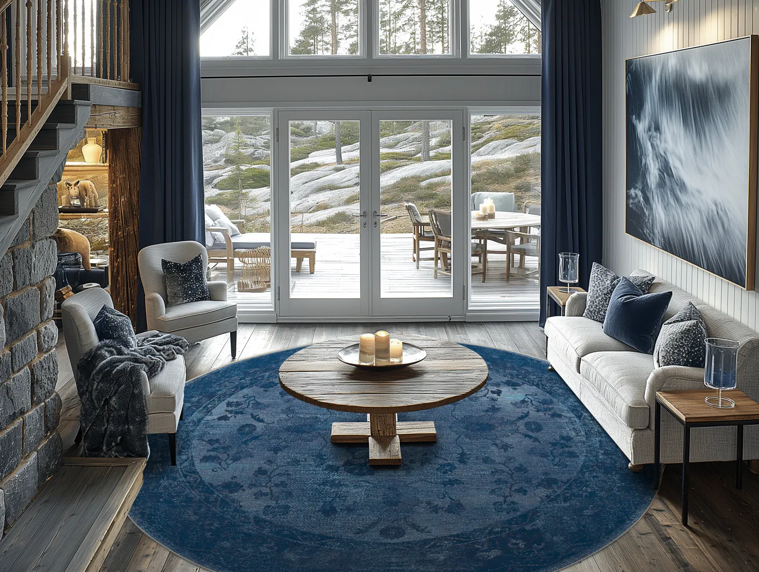 Tapete redondo - Gombalia (azul)