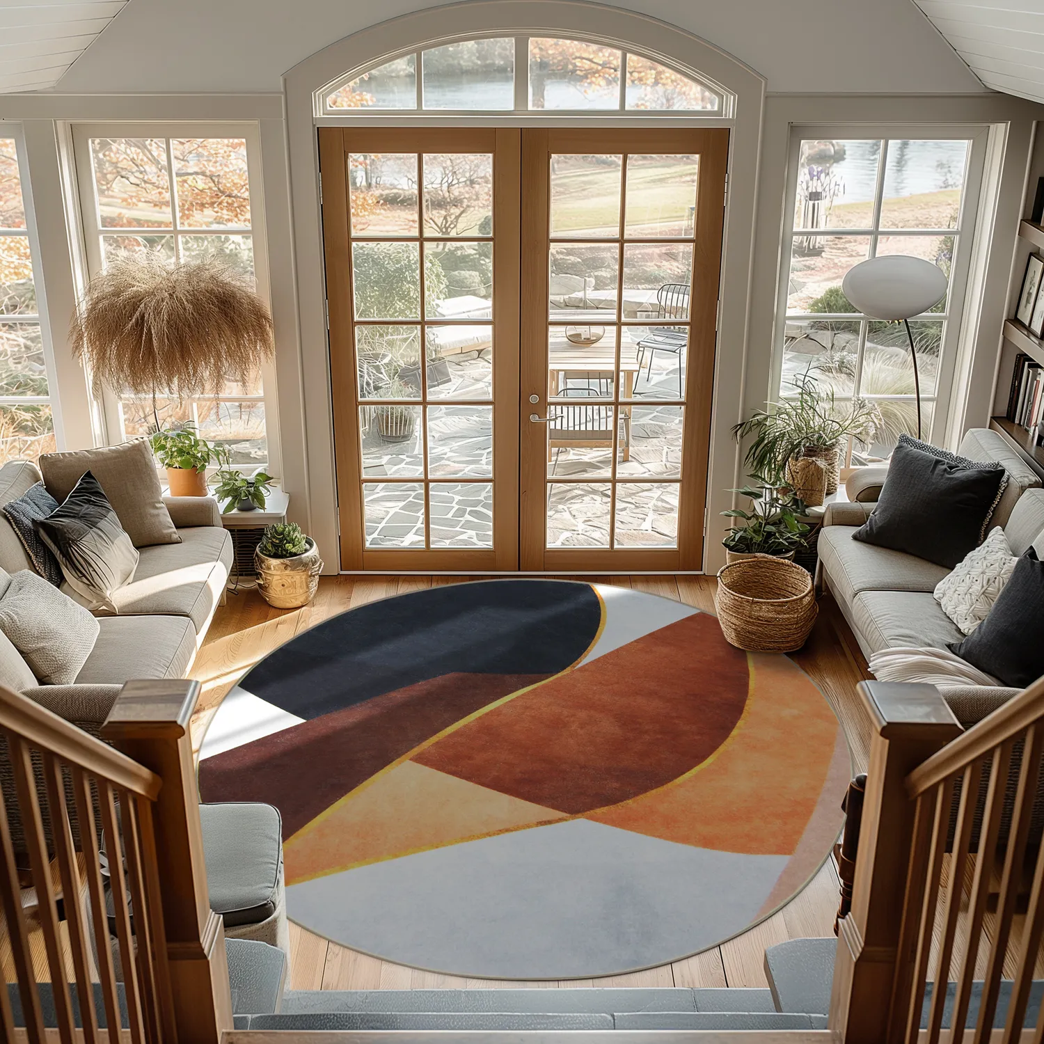 Tapete redondo - Hazel (laranja/multi)