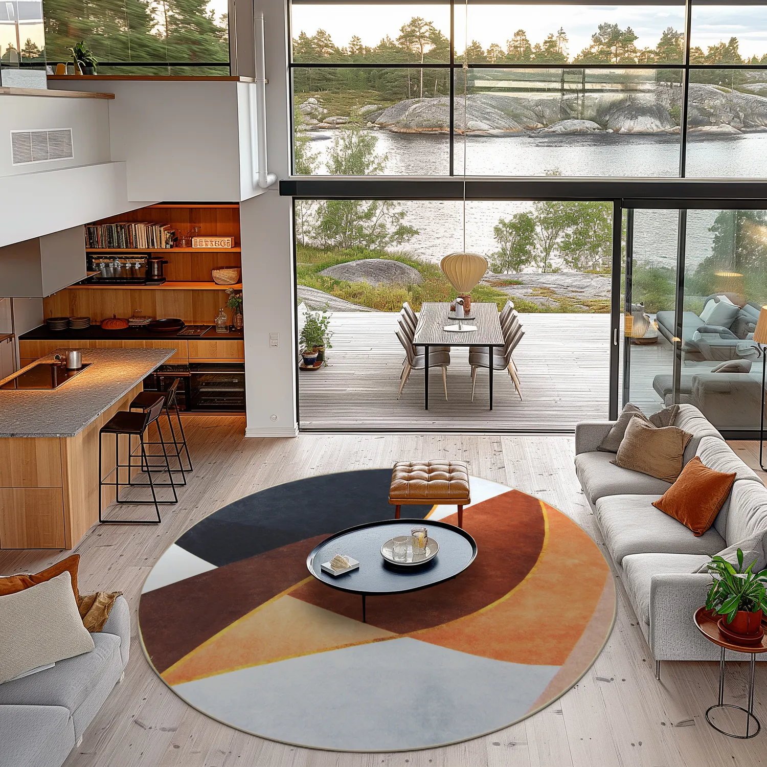 Tapete redondo - Hazel (laranja/multi)