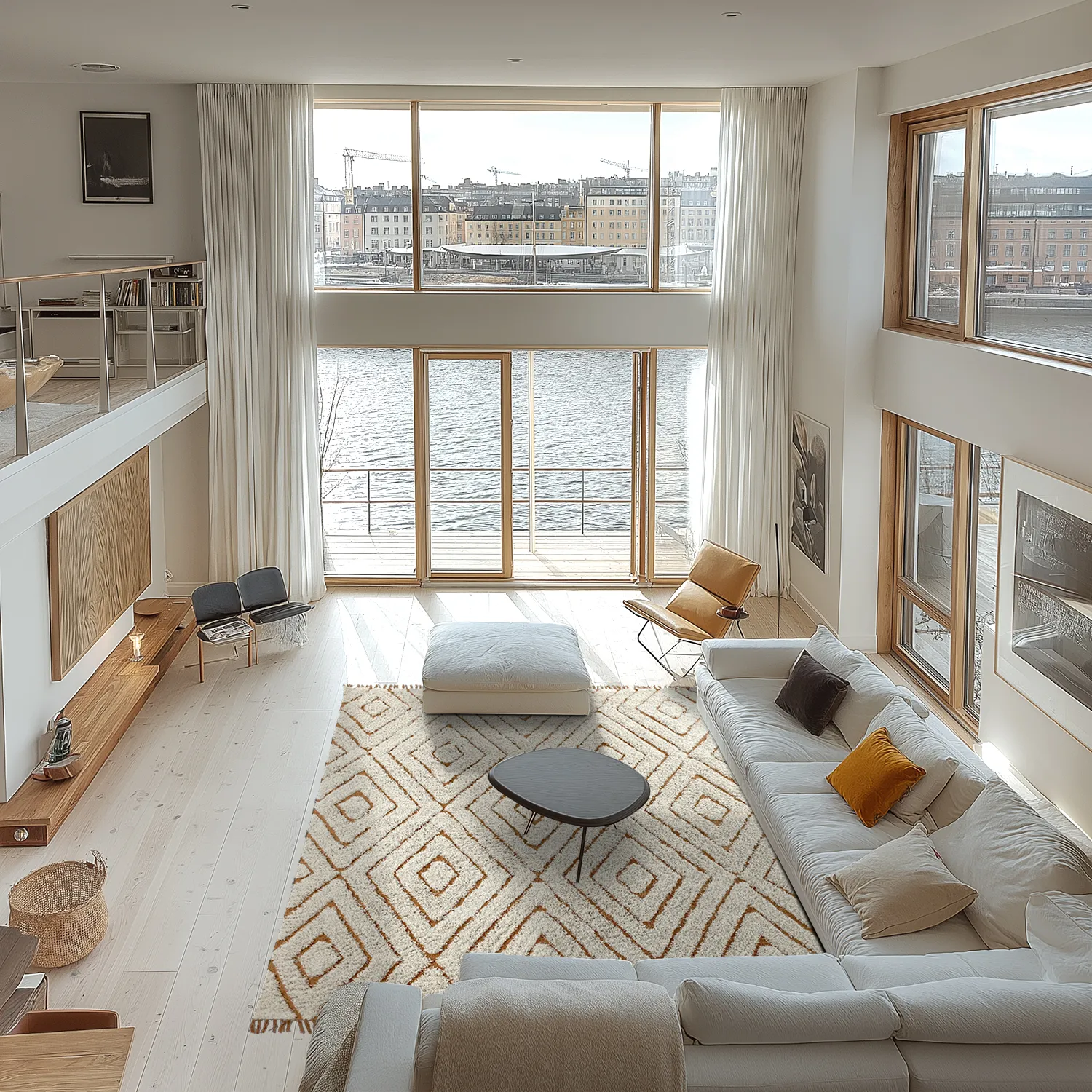 Tapetes felpudos - Holwell Natural Cotton Shaggy (umazano bela/rjava)