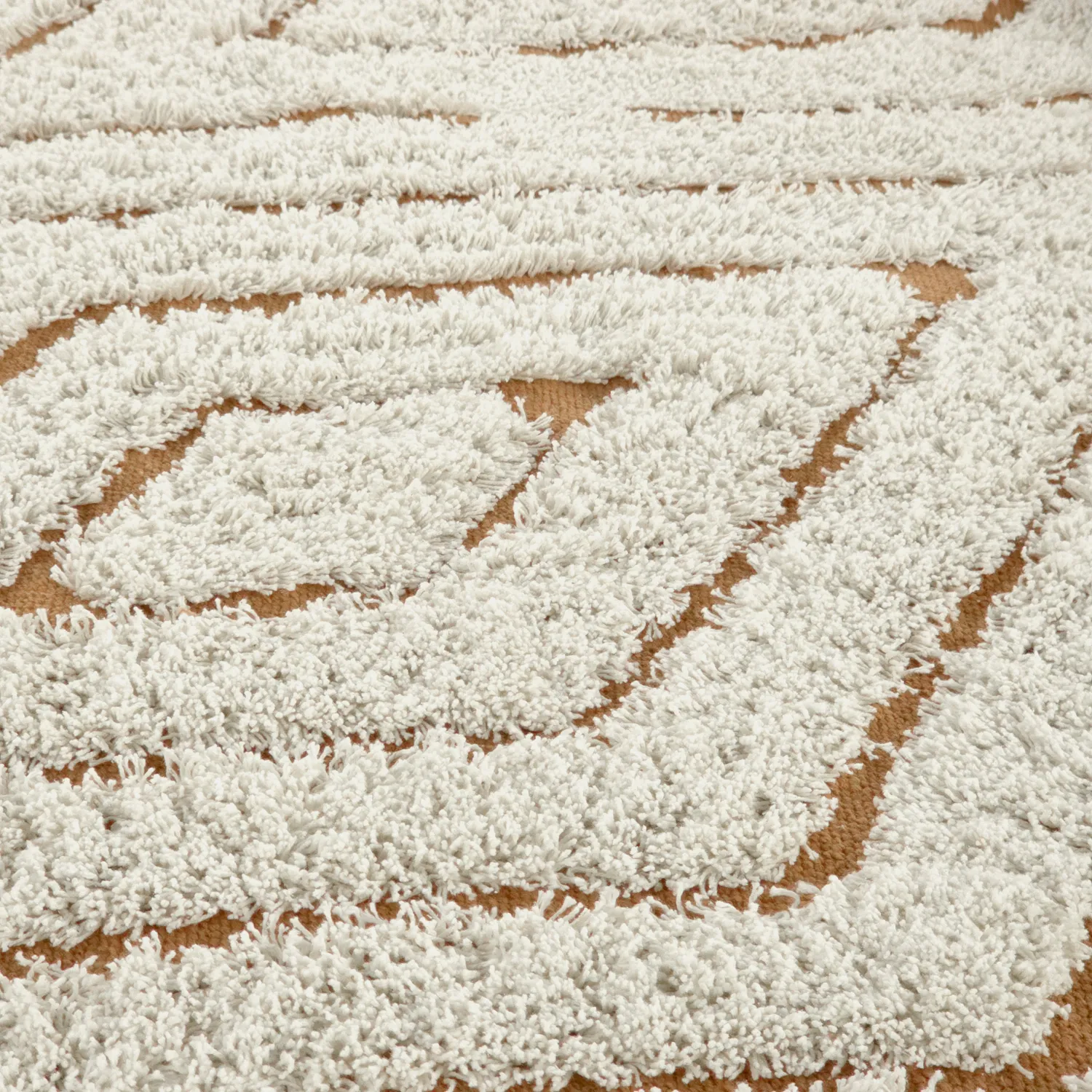 Tapetes felpudos - Holwell Natural Cotton Shaggy (umazano bela/rjava)