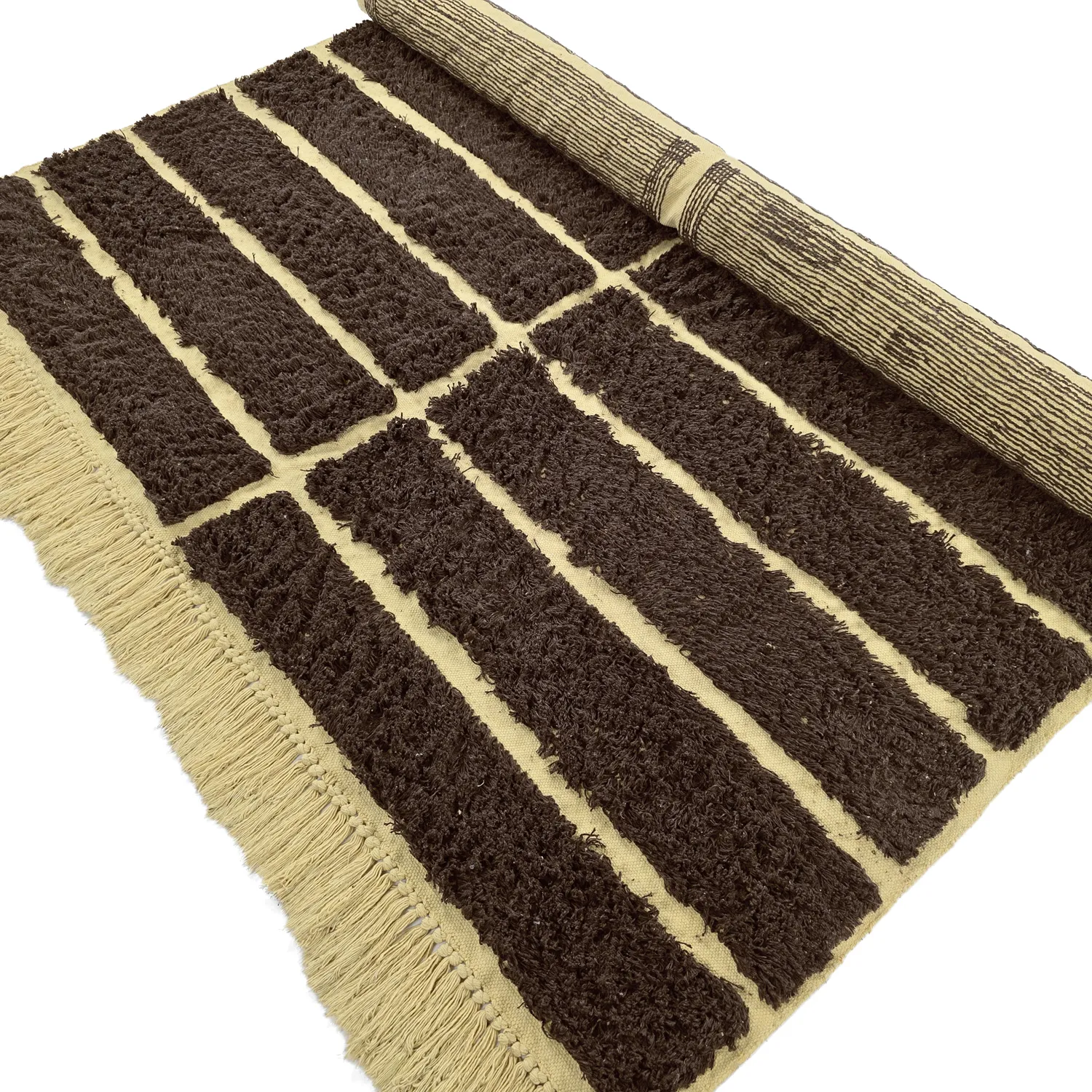 Tapetes felpudos - Ikara Natural Cotton Shaggy (marrom)